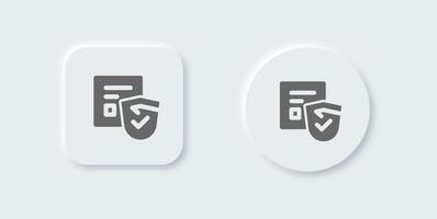 Secure connection solid icon in neomorphic design style. Network signs illustration. vector