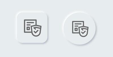 Secure connection line icon in neomorphic design style. Network signs illustration. vector