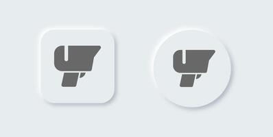 Barcode scanner solid icon in neomorphic design style. Qr code signs illustration. vector