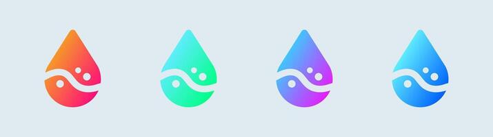 Blood solid icon in gradient colors. Spo2 signs illustration. vector