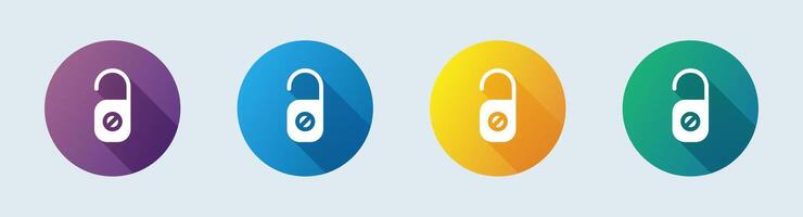 Do not disturb solid icon in flat design style. Private signs illustration. vector