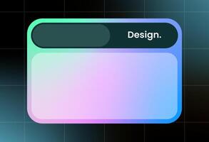 Futuristic design element in gradient colors. Pop up interface element. vector