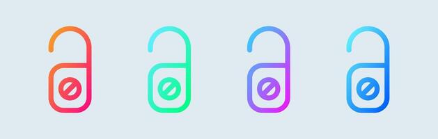 Do not disturb line icon in gradient colors. Private signs illustration. vector