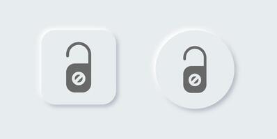 Do not disturb solid icon in neomorphic design style. Private signs illustration. vector