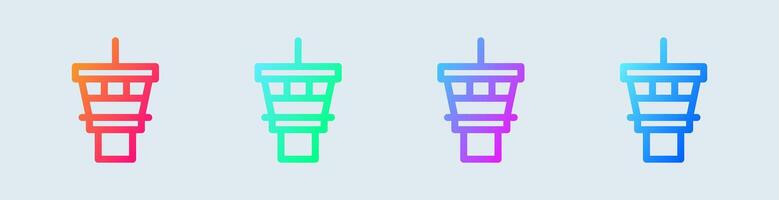 Control tower line icon in gradient colors. Terminal signs illustration. vector
