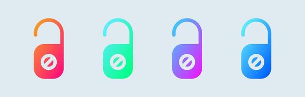 Do not disturb solid icon in gradient colors. Private signs illustration. vector