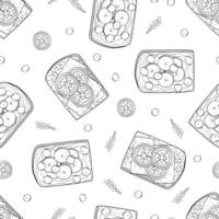 Seamless pattern of sandwiches with different fillings. Toasted bread with breakfast filling. illustration of snack sketch doodle. vector