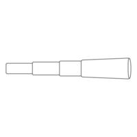 Simple outline of a telescope for coloring page activities. Ideal for kids and educational projects. vector