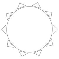 A fun coloring page with a sunburst design featuring triangle rays. Perfect for kids summertime activities and creative projects. vector