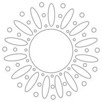 A fun coloring page with a sunburst design featuring oval and circle rays. Perfect for kids summertime activities and creative projects. vector