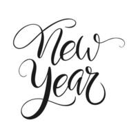 New Year calligraphic text for decoration and design of holiday and congratulations, isolated on white background. vector