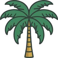 A flat minimalist illustration of a palm tree on a white background vector