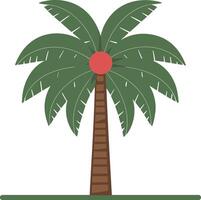 A flat minimalist illustration of a palm tree on a white background vector