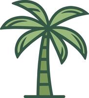 A flat minimalist illustration of a palm tree on a white background vector