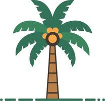 A flat minimalist illustration of a palm tree on a white background vector