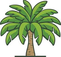 A flat minimalist illustration of a palm tree on a white background vector