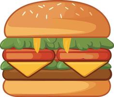 Cheese burger isolated illustration vector