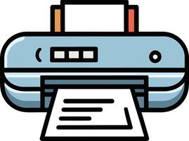 Home and office printer flat illustration isolated icon for web design vector