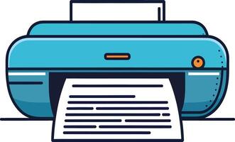 Home and office printer flat illustration isolated icon for web design vector