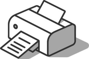 Home and office printer flat illustration isolated icon for web design vector