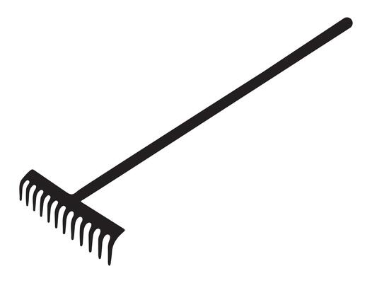 Digging tool silhouette on white background