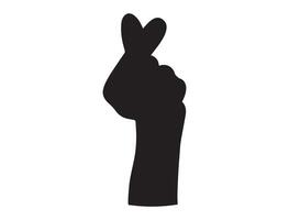 Hand gesture silhouette on white background vector