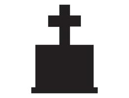 Gravestone silhouette on white background vector