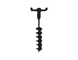 Digging tool silhouette on white background vector