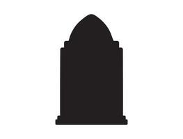 Gravestone silhouette on white background vector