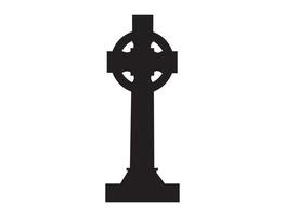Gravestone silhouette on white background vector