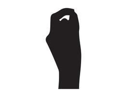 Hand gesture silhouette on white background vector