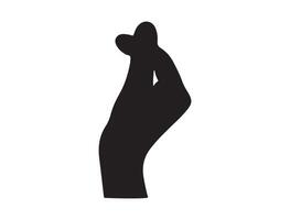 Hand gesture silhouette on white background vector