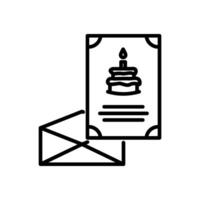 birthday invitation icon in line style vector