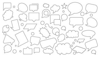 Speech Bubble line icon set. Talk bubble icon. Speech, bubble, talk, chat, message, balloon and communication icon. Cloud speech bubbles outline icon collection. vector