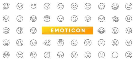 Emotions line icon set. Emoji, emotion, smile and sad outline icon collection. UI thin outline icons pack. vector