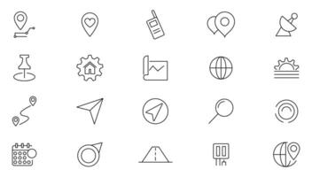 Location line icon set. Navigation, maps, iogistics, delivery, map navigation outline icon collection. UI thin outline icon set. vector