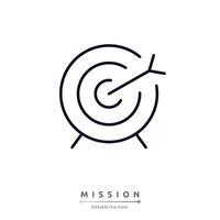Mission icon illustration.Mission, Vision and Values of company with text. Company infographic Banner template. Modern flat icon design. Abstract icon. Purpose business concept. vector