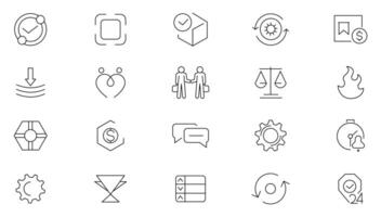 Trust line icon set. Believe, confidence, depend, trustworthy, friends, truth, faith, sincerity outline icon collection. UI thin outline icons pack. vector