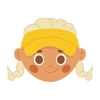 Cartoon portrait of a young athlete. Tennis player in a cap vector