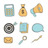marketing elements in flat style set vector
