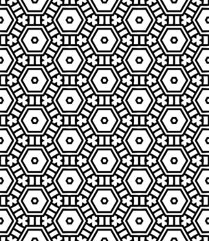 patrón abstracto sin costuras en blanco y negro. fondo y telón de fondo. diseño ornamental en escala de grises. vector