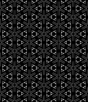 Black and white seamless abstract pattern. Background and backdrop. Grayscale ornamental design. vector