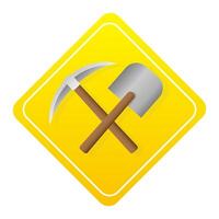 Pickaxe and shovel. Miner and digger tool. illustration vector