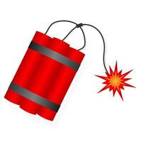 red sticks of dynamite with flash fire on the fuse. illustration vector