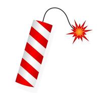 Dynamite is red on a white background. illustration vector