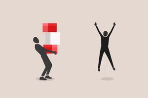 Happy businessman shopping online. concept of shopping online on website or mobile application vector