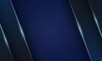 Blue black blank abstract background geometry shine and layer element. metal lines. vector