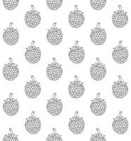 Seamless pattern of sketch raspberry vector