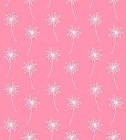 Seamless pattern of sketch dandelion flower vector
