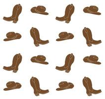 Seamless pattern of cowboy hat and boot vector